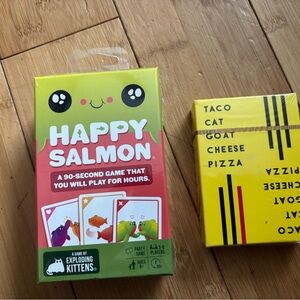 Card game, Happy Salmon & Taco cat goat cheese, pizza, card game. NWT.
